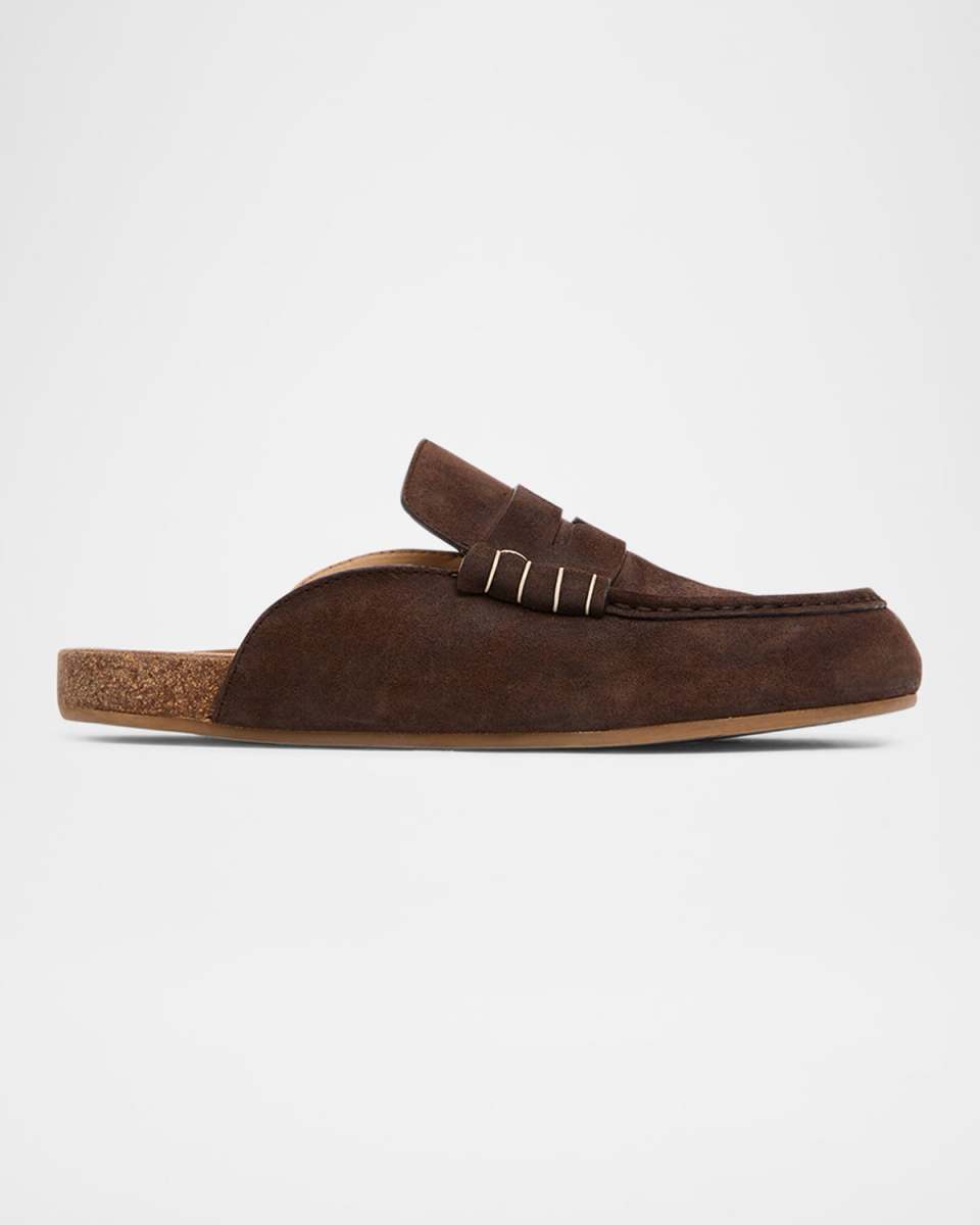 Stitch Suede Loafers